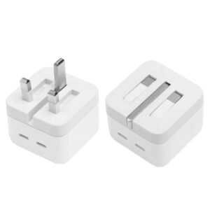 شارژر 35 وات اپل با لیبل شرکتی 6 ماه گارانتی تعویض مدل Dual USB-C Port، دارای خروجی USB Type-C، امکان شارژ کردن سریع‌تر موبایل و تبلت